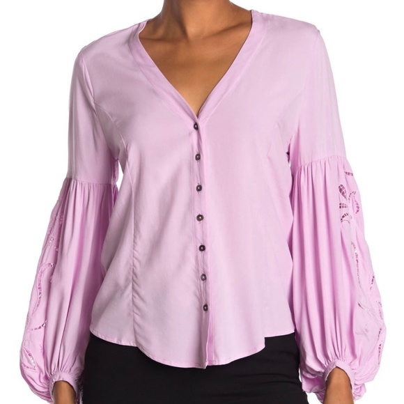 NWT Laundry by Shelli Segal Balloon Sleeve Blouse - Picture 1 of 10